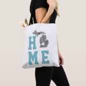 Michigan Floral vulde Silhouette Tote Bag (Dichtbij)