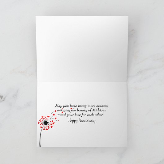 Michigan Four Seasons Jubileum Card Kaart (Binnen)