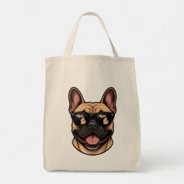 Michigan Franse Bulldog met zonnebril Tote Bag
