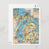 Michigan  Funny Map Briefkaart (Voorkant / Achterkant)