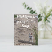 Michigan gaat naar de Honden. Briefkaart (Staand voorkant)