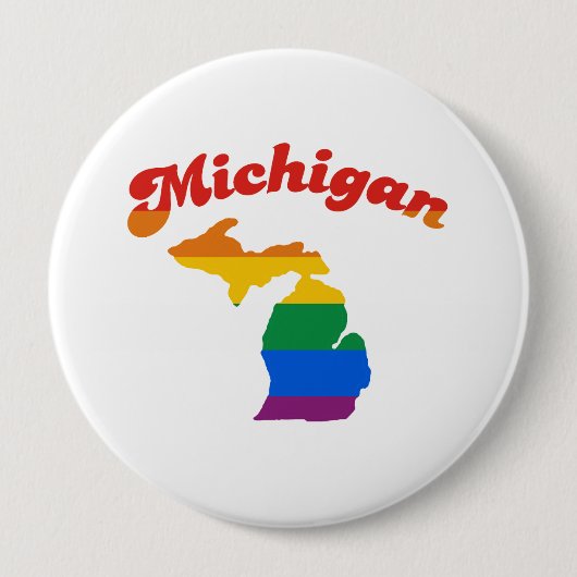 MICHIGAN GAY PRIDE RONDE BUTTON 4,0 CM (Voorkant)