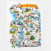 Michigan Geïllustreerde Plaid Deken (Voorkant)