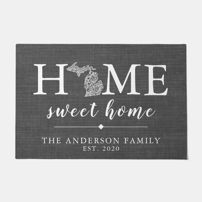 MICHIGAN gepersonaliseerde staat Deurmat (Voorkant)