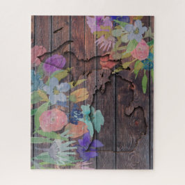Michigan Gesneden Hout | Waterverf Bloemen Legpuzzel