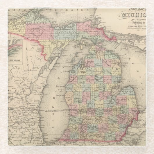 Michigan Glazen Onderzetter (Voorkant)