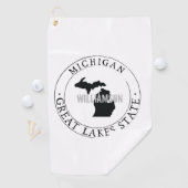 Michigan Golf Towel Staat gepersonaliseerd Golfhanddoek (Insitu)