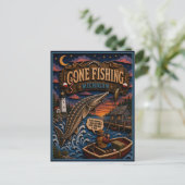 Michigan Gone Fishing Meerforel Briefkaart (Staand voorkant)