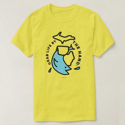 Michigan - Grab Life by Hand™ Fish T-Shirt (Design voorkant)