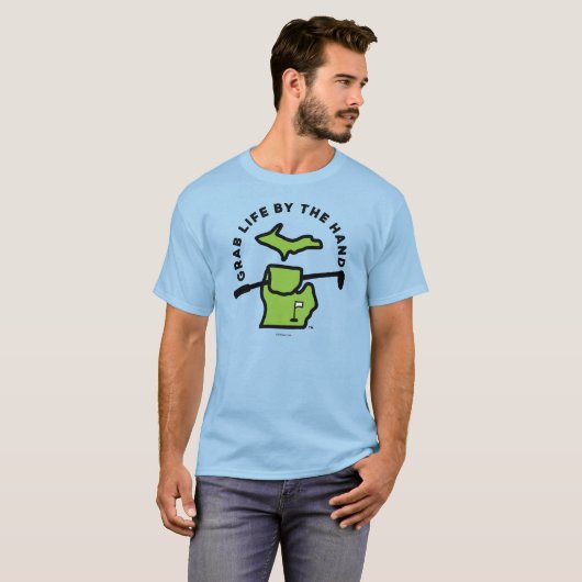 Michigan - Grab Life by the Hand™ Golf T-Shirt (Voorkant volledig)