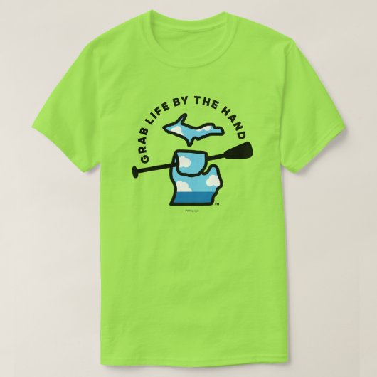 Michigan Grab Life by the Hand™ Paddle Sky T-Shirt (Design voorkant)