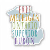 Michigan Great Lakes Pride Vinyl Sticker (Voorkant)