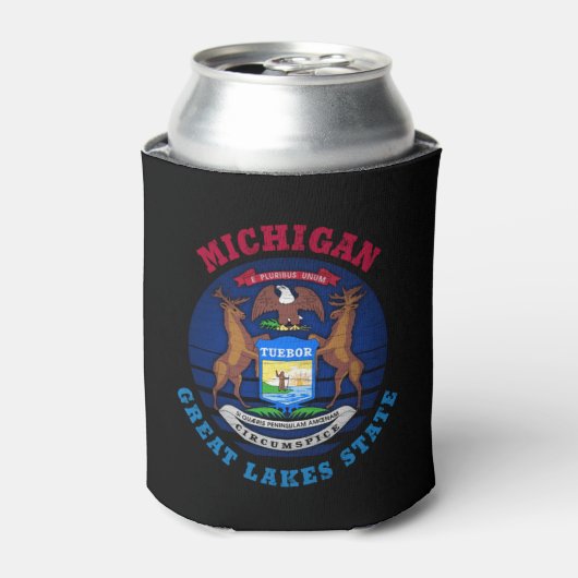 MICHIGAN GREAT LAKES STATE FLAG BLIKJESKOELER (Blikje Voorkant)
