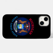 MICHIGAN GREAT LAKES STATE FLAG Case-Mate iPhone CASE (Achterkant (horizontaal))