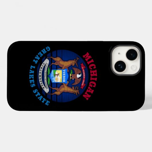 MICHIGAN GREAT LAKES STATE FLAG Case-Mate iPhone CASE (Achterkant (horizontaal))