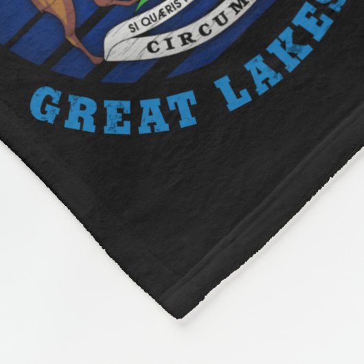 MICHIGAN GREAT LAKES STATE FLAG FLEECE DEKEN (Hoek)