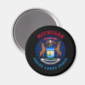 MICHIGAN GREAT LAKES STATE FLAG MAGNEET (Voorkant / Achterkant)
