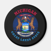 MICHIGAN GREAT LAKES STATE FLAG MAGNEET (Voorkant)