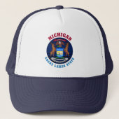 MICHIGAN GREAT LAKES STATE FLAG TRUCKER PET (Voorkant)