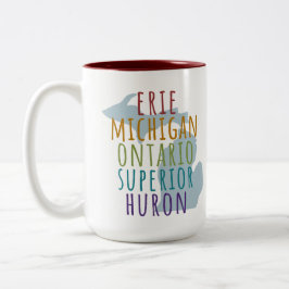 Michigan Great Lakes Wollen Handschoen Staat Coffe Tweekleurige Koffiemok