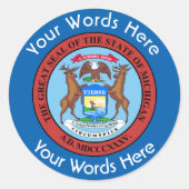 Michigan Great Seal Custom Sticker (Voorkant)
