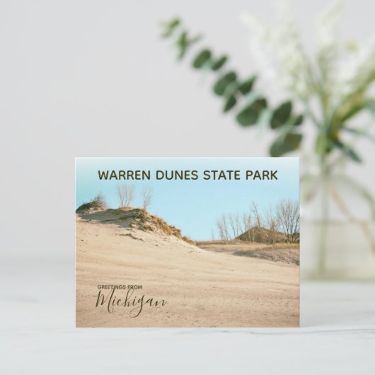 Michigan Greetings uit Warren Dunes Briefkaart (Staand voorkant)