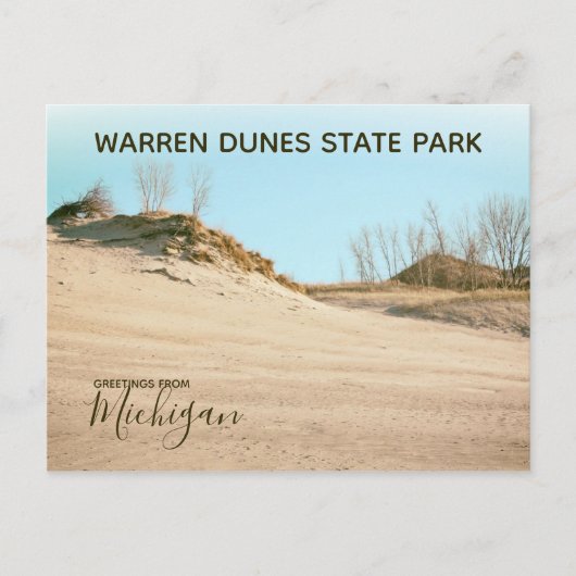 Michigan Greetings uit Warren Dunes Briefkaart (Voorkant)