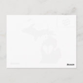Michigan Grey State Map Vorm met Heart Cutout Briefkaart (Achterkant)