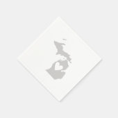 Michigan Grijze Kaart Vorm Hart Cutout Papieren Pa Servetten (Hoek)