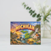 Michigan Groet Ansichtkaart  Briefkaart (Staand voorkant)