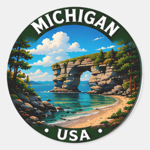 Michigan Grote Meren Outdoor Reizen Ronde Sticker