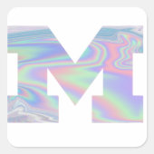 Michigan halogram vierkante sticker (Voorkant)