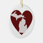 Michigan Heart Keramisch Ornament (Rechts)