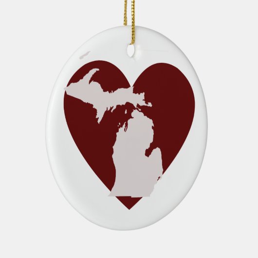 Michigan Heart Keramisch Ornament (Rechts)