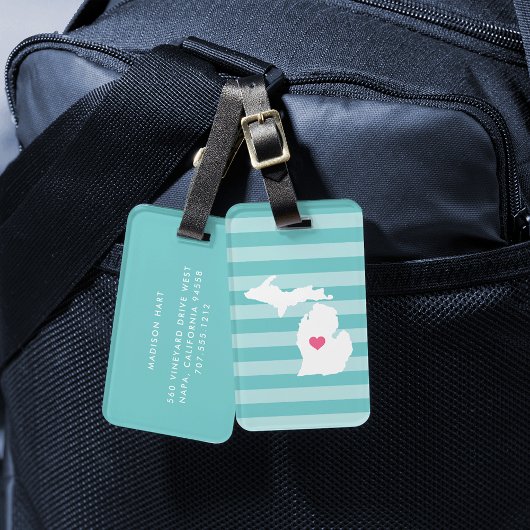 Michigan Heart | Land van herkomst Bagagelabel