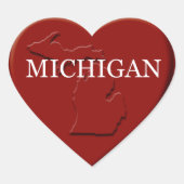 Michigan Heart Map Design Sticker (Voorkant)