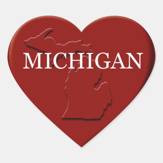 Michigan Heart Map Design Sticker (Voorkant)