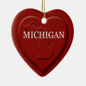 Michigan Heart Map kerstversiering Keramisch Ornament (Rechts)