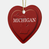 Michigan Heart Map kerstversiering Keramisch Ornament (Links)