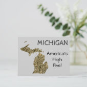 Michigan - het Amerikaanse High Vijf Briefkaart (Staand voorkant)