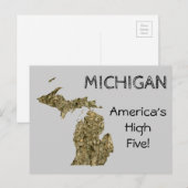 Michigan - het Amerikaanse High Vijf Briefkaart (Voorkant / Achterkant)