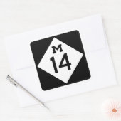 Michigan Highway M-14 Sign Square Sticker (Envelop)