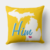 Michigan Him State Groom's enige kleurenpiloot Kussen (Achterkant)