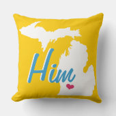 Michigan Him State Groom's enige kleurenpiloot Kussen (Voorkant)