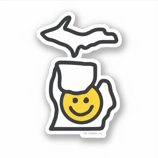 Michigan Holding a Smile Sticker (Voorkant)