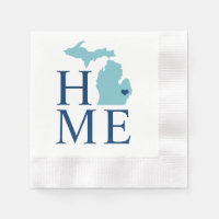Michigan Home Aqua Navy Blue Custom City Heart