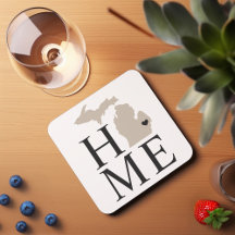 Michigan Home Beige en Grijs Aangepaste Stad Hart