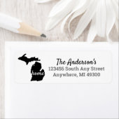 Michigan Home Black Silhouette Etiket (Insitu)