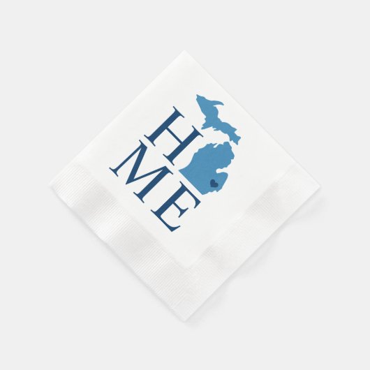 Michigan Home Blue en Navy Custom City Heart Servet (Hoek)