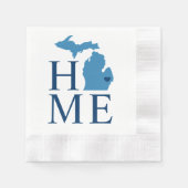 Michigan Home Blue en Navy Custom City Heart Servet (Voorkant)